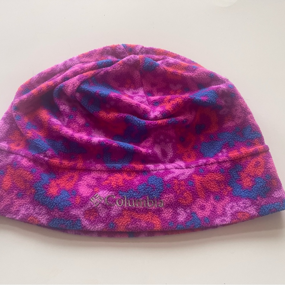 Columbia Pink and Blue Fleece Beanie